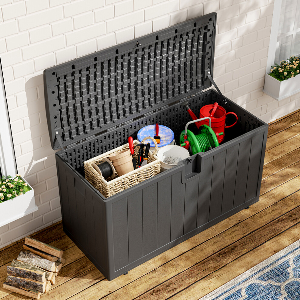 Black 105-Gallon Outdoor Deck Box