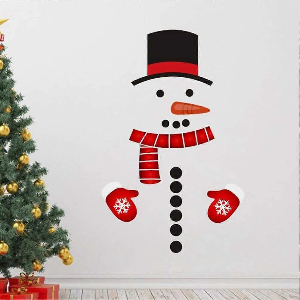 Sticker bonhomme de neige de Noël DIY autocollant pour réfrigérateur autocollant pour porte de garage fenêtre