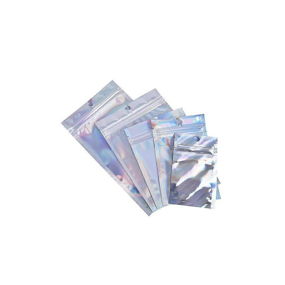 (12*18cm) 100Pcs Resealable Zip-lock Bag Cosmetic Laser Packaging Bags Holographic Makeup Pouches Food Storage Bags