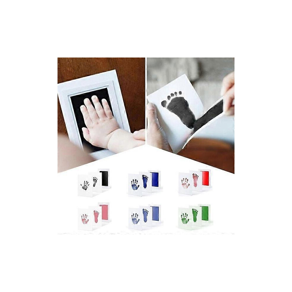(pink) DIY Baby Handprint Footprint Imprint Kit Baby Non-Toxic Souvenirs Casting Newborn Footprint Ink Pad
