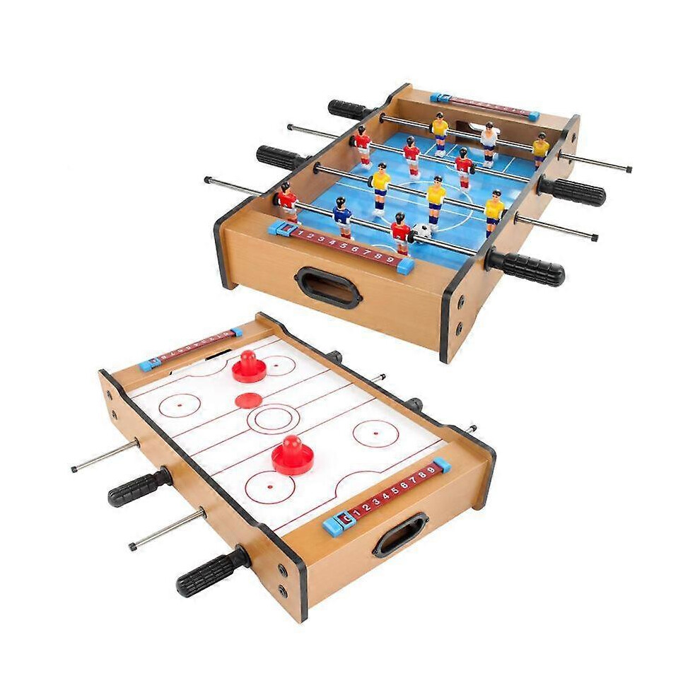 Table de Football Table de Air Hockey pour Enfants 2-en-1 Mini Table de Jeu Combinée pour la Maison Salon Salle de Récréation Salles de Jeux