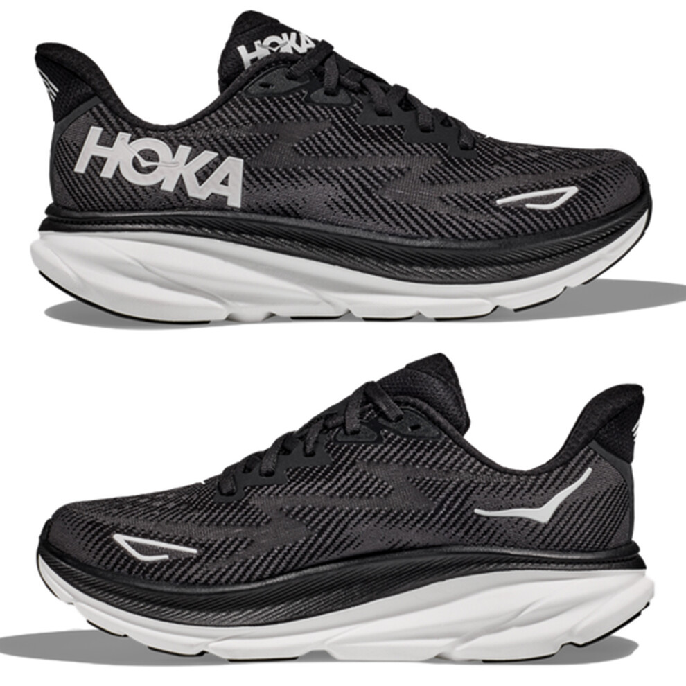 (Black & White, UK5.5/EU38.5) HOKA ONE ONE Clitfon 9 Women Trainers Wear-resistant Platform Running Shoes Jogger Sport Sneakers