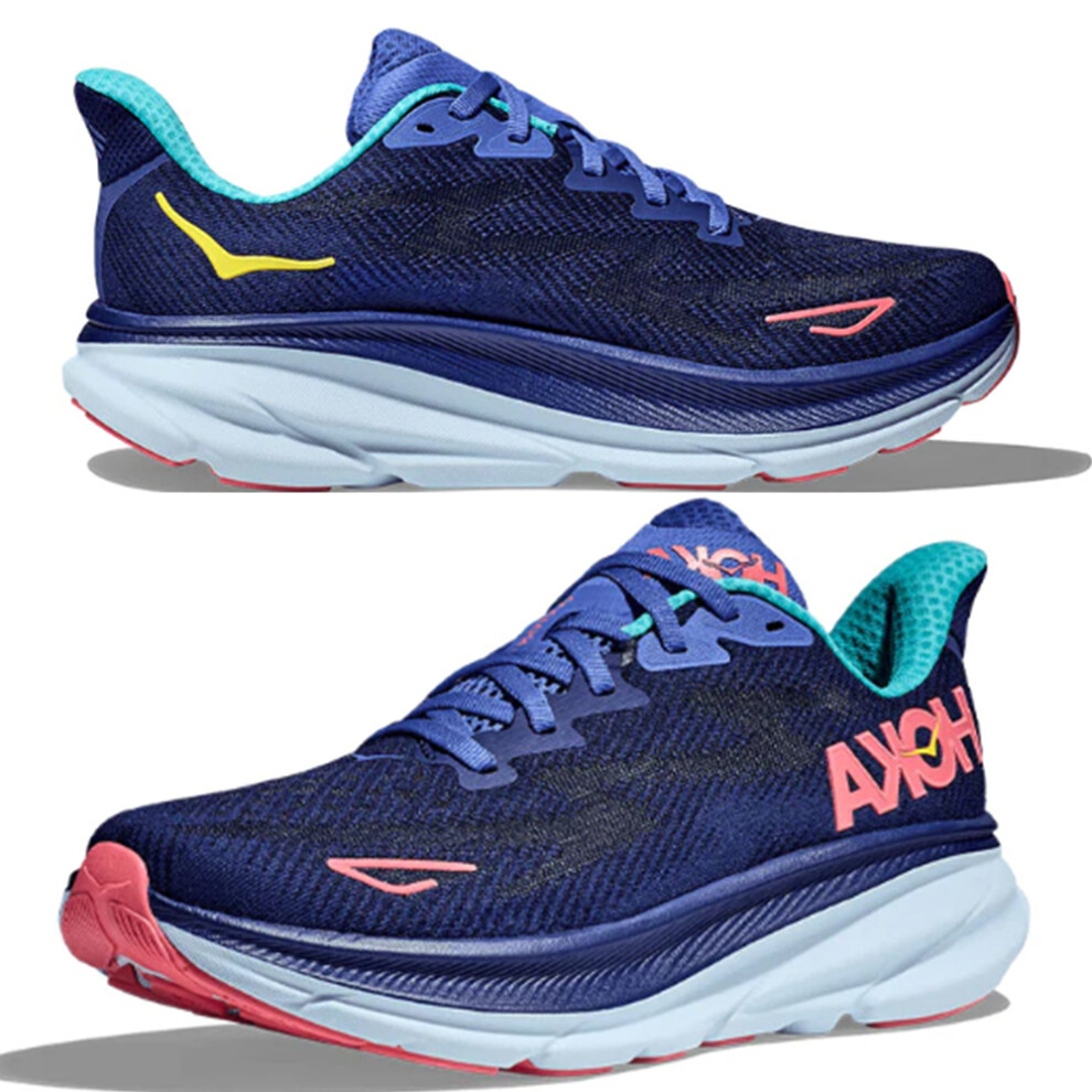 (Deep Blue, UK3/EU36) HOKA ONE ONE Clitfon 9 Women Trainers Wear-resistant Platform Running Shoes Jogger Sport Sneakers