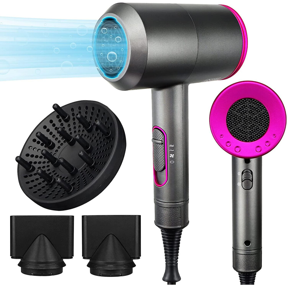 Ionic Conditioning Hair Dryer for Frizz-free Styling with Diffuser And Concentrator Attachment, High Power Hair Dryer