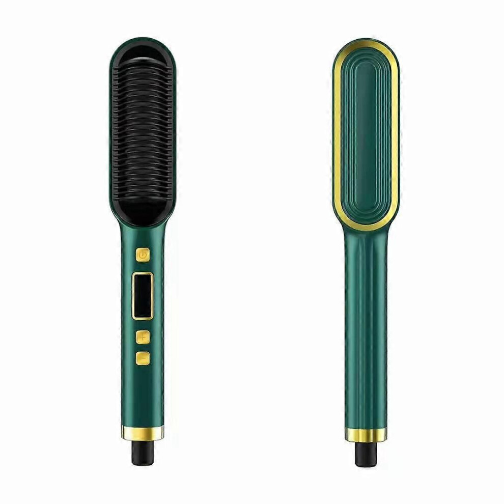 Electric hair straightener for women, ionic straightening brush, fast heating and adjustable temperature