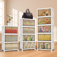 (3-Tier) Storage Boxes with Lid and Wheels Transparent Design Durable Plastic Stackable Storage Organizer for Clothes, Bathroom, Bedroom, Living Room, Office