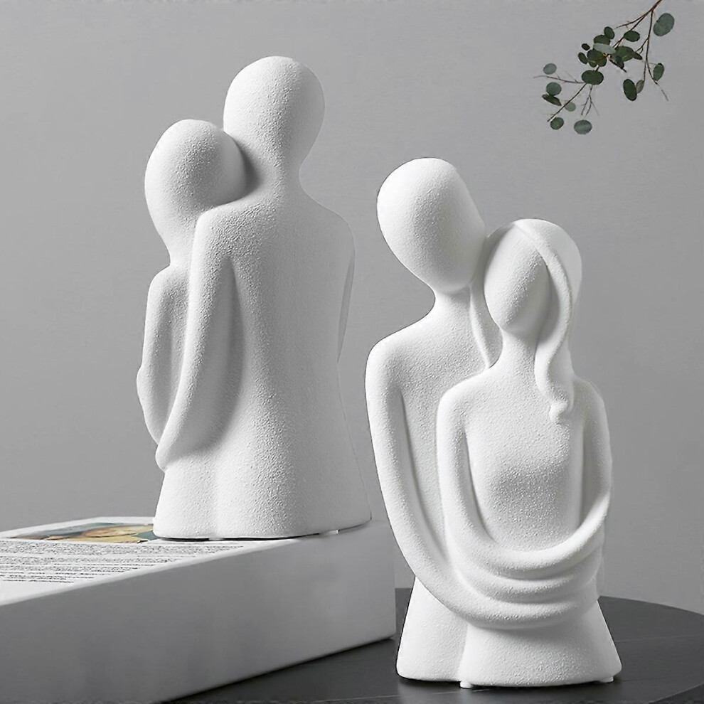 Resin Couple Figurine Romantic Hugging Lover Statue Abstract Art Crafts Sculpture Ornament Modern Home Decor Anniversary Gifts