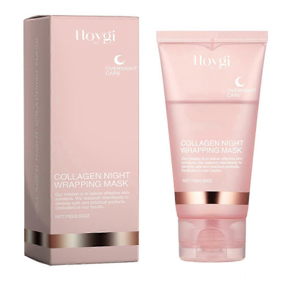 75g Collagen Night Wrapping Mask, Collagen Overnight Wrapping Peel Off Facial Mask for Glowing Skin, Reduces Sagging Dullness Hydrolyzed Collagen