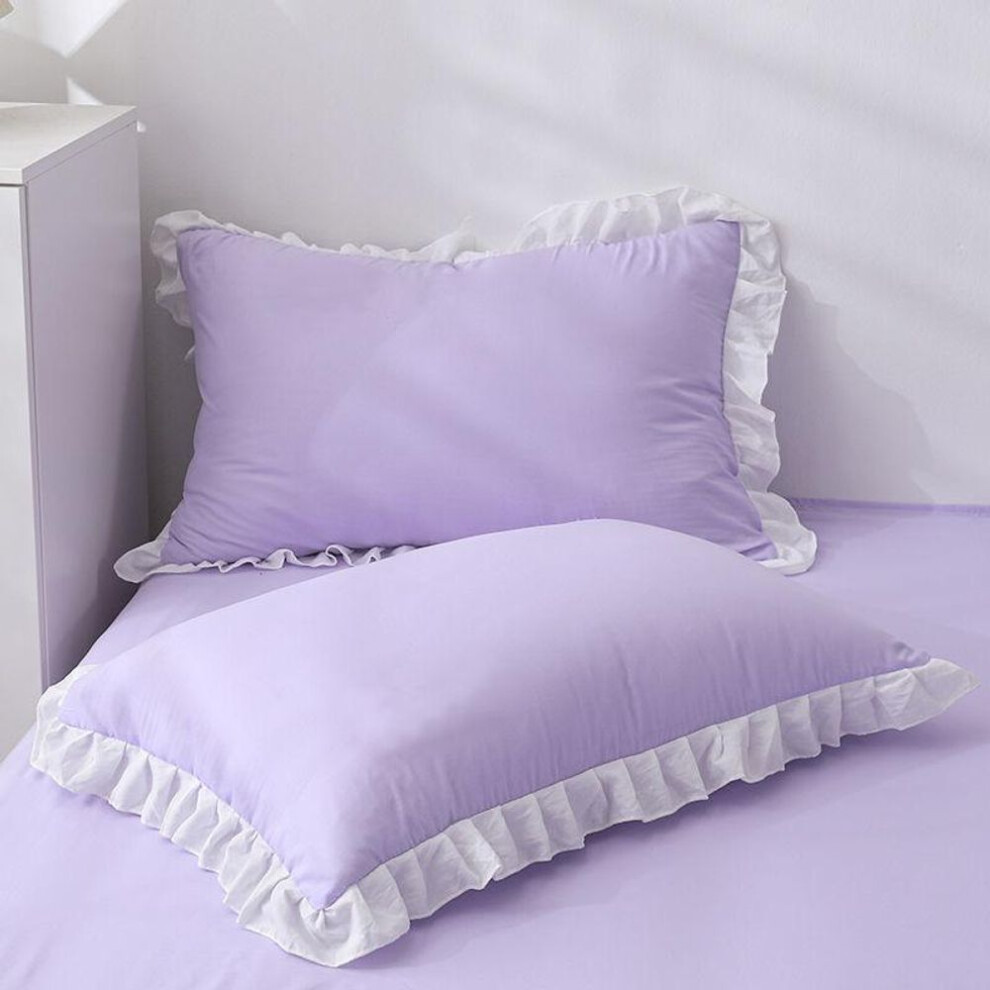 (purple, 1Pcs 40x60cm) Princess Pillowcases With Ruffles Multiple Sizes Pillow Cover Comfortable Pillow Case For Adults Kids