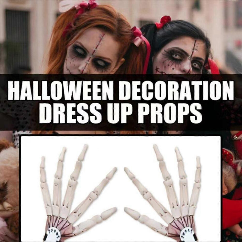(Left And Right Hand, ) Articulated Fingers Halloween Finger Halloween Cosplay Party Props White