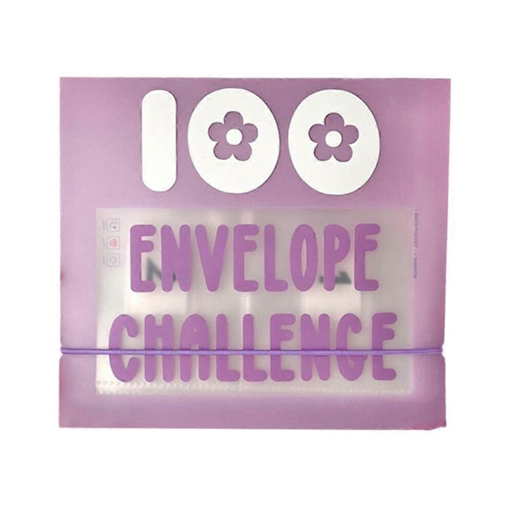 (Purple) 100 Days Save Money Envelope Challenge Binder, Cash Stuffing Saving Envelope for School, Home, Office, Easy and Fun Way