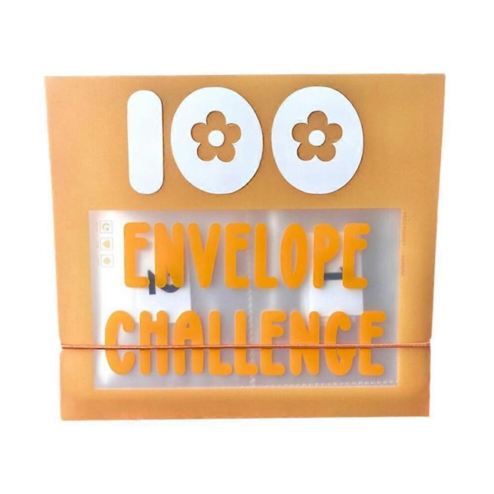 (Yellow) 100 Days Save Money Envelope Challenge Binder, Cash Stuffing Saving Envelope for School, Home, Office, Easy and Fun Way