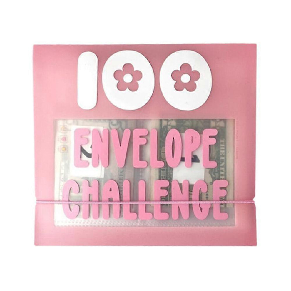 (Pink) 100 Days Save Money Envelope Challenge Binder, Cash Stuffing Saving Envelope for School, Home, Office, Easy and Fun Way