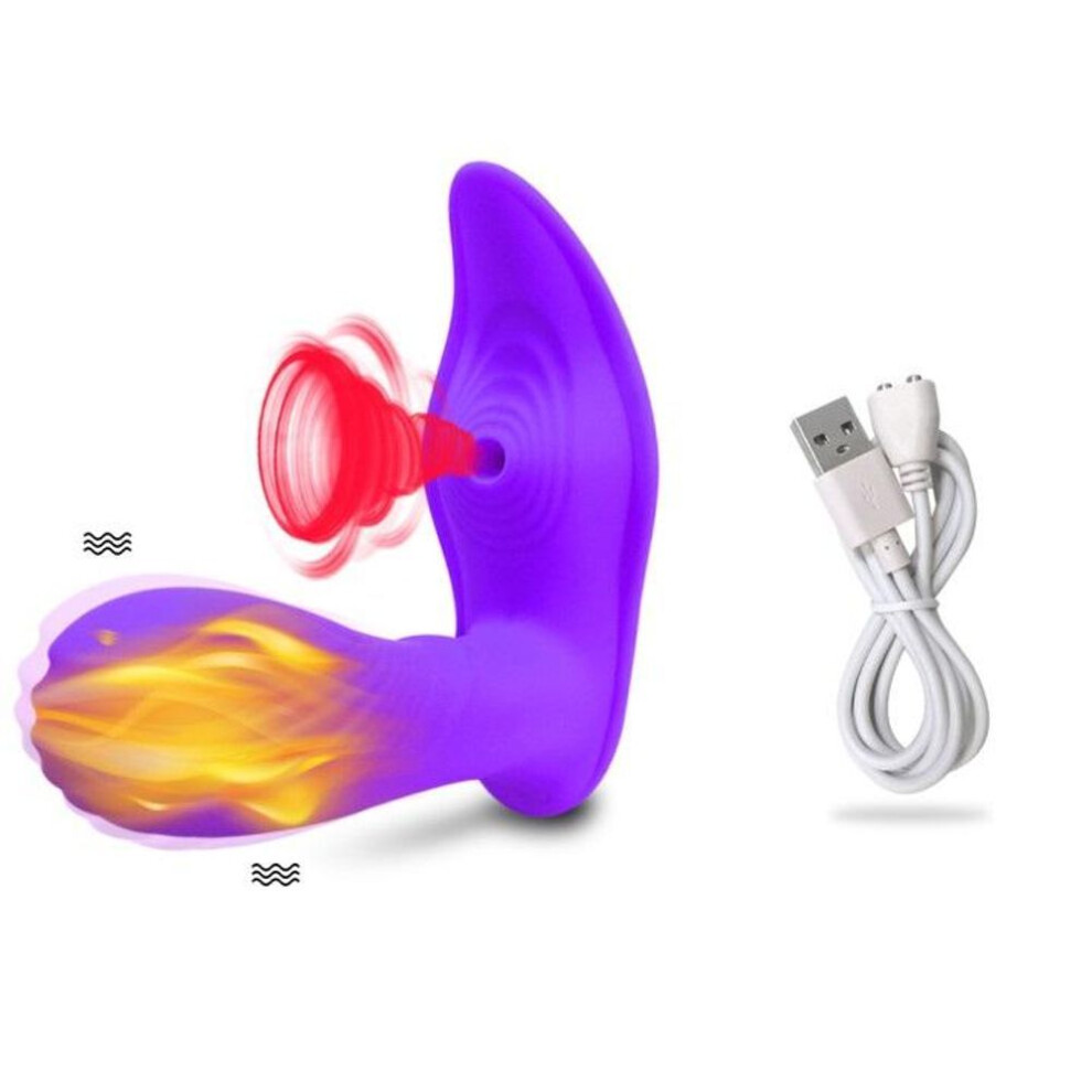 (purple) Women&apos;s 10 Sucking Vibration Modes Dildo Vibrator Wearable G Spot Clitoris Stimulator Sex Toys