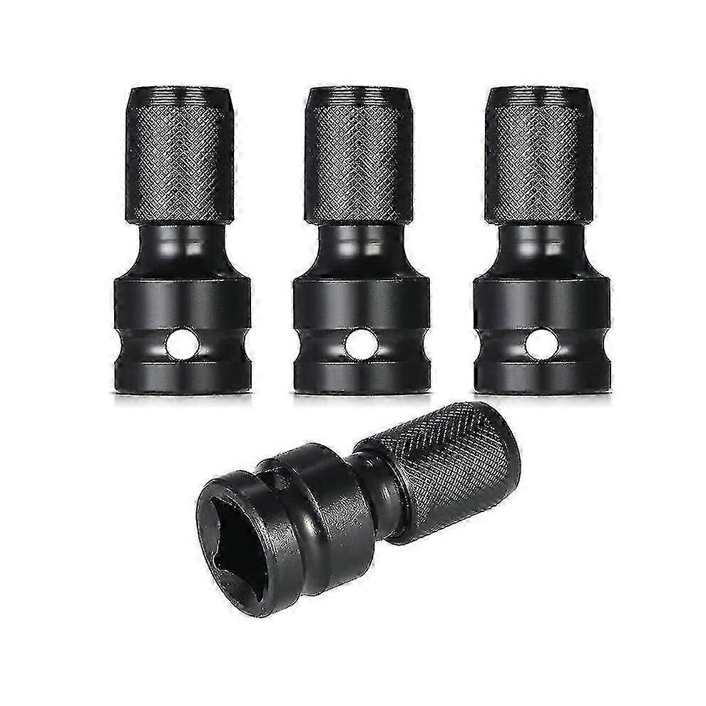 4 Pcs Impact Adaptor 1/2 Square Drive To 1/4 Hex Shank Socket Adapter