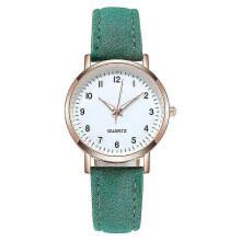 (Green) Ladies Watches Womens Small Quartz Analogue Wrist Watch Casual Leather