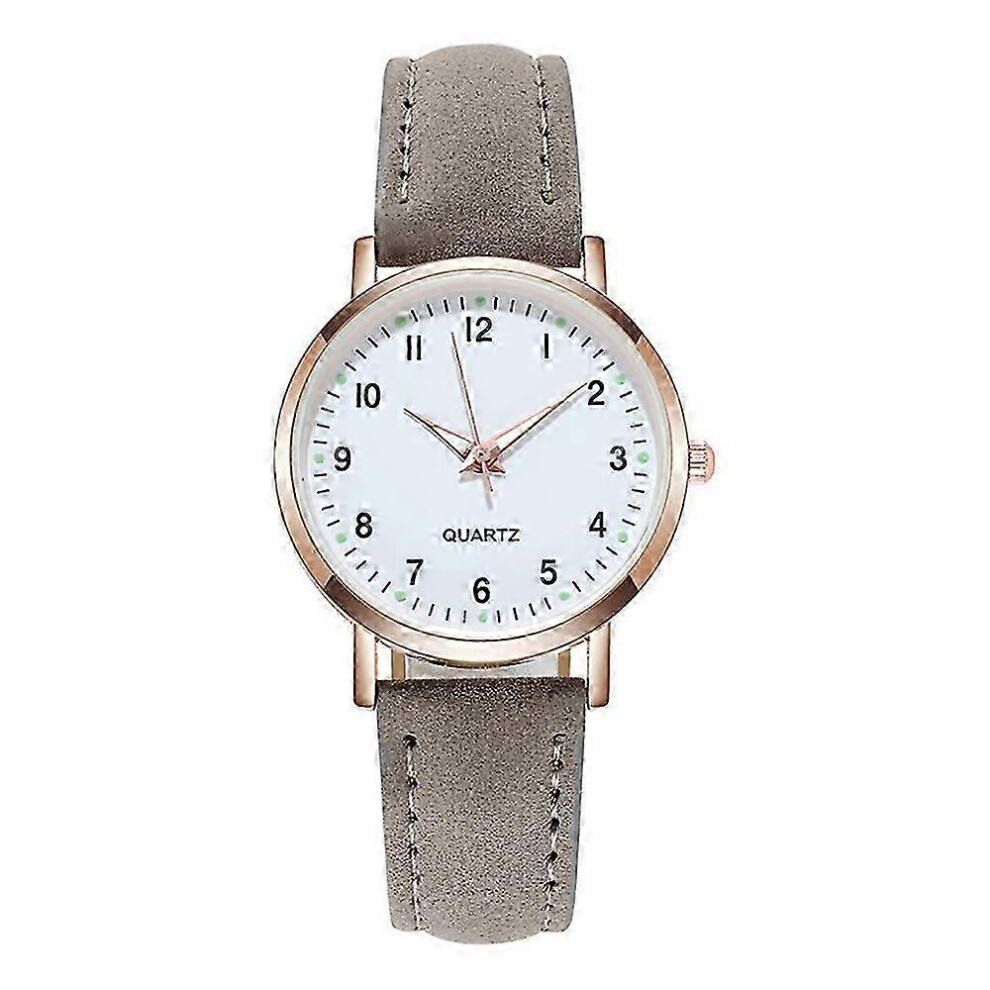 (Grey) Ladies Watches Womens Small Quartz Analogue Wrist Watch Casual Leather Grey