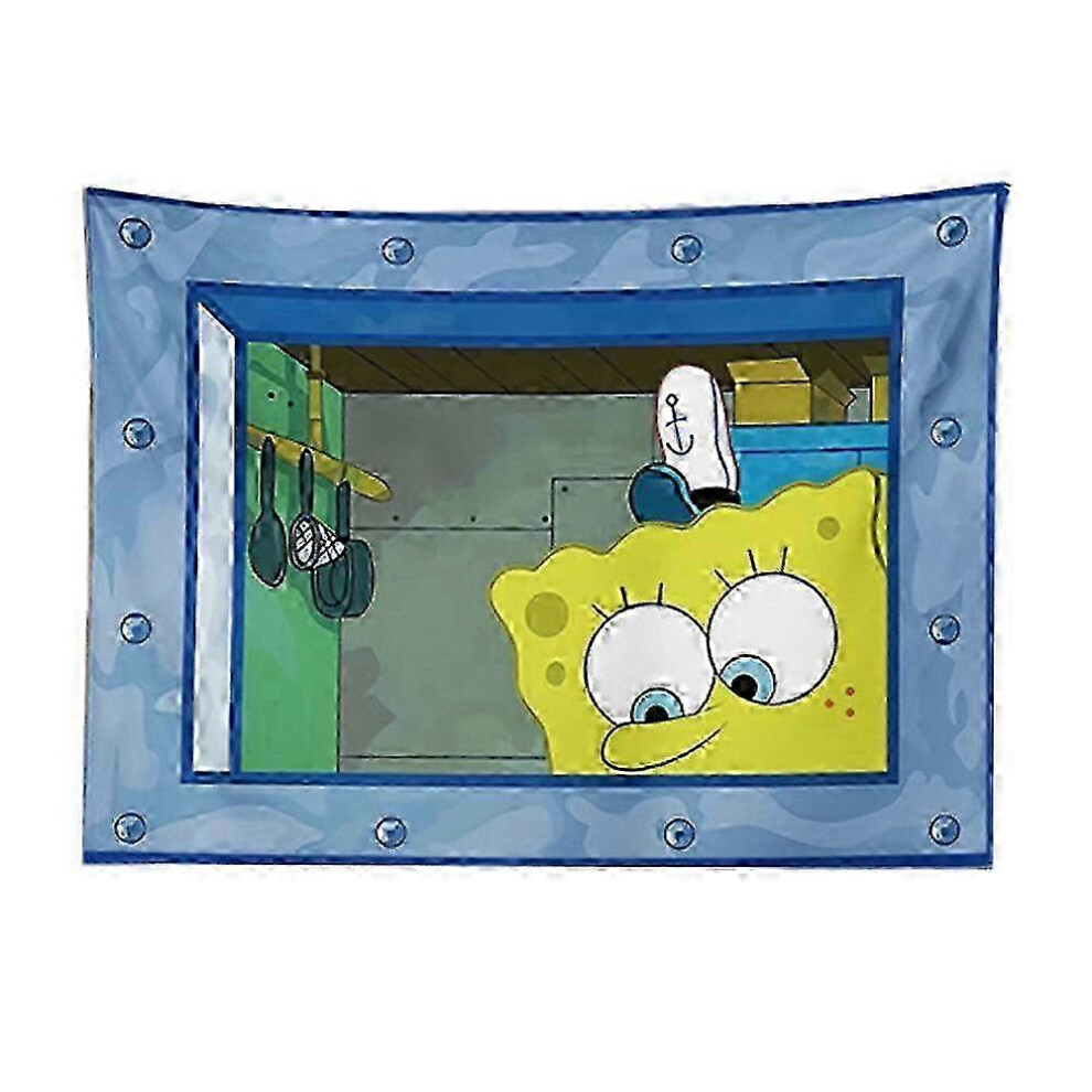 (150x150cm, SpongeBob SquarePants) Cartoon Tapestry Funny Tapestries Background For Dorm Living Room Wall Decor