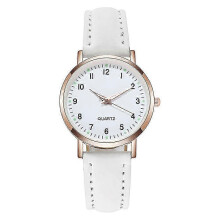 (White) Ladies Watches Womens Small Quartz Analogue Wrist Watch Casual Leather