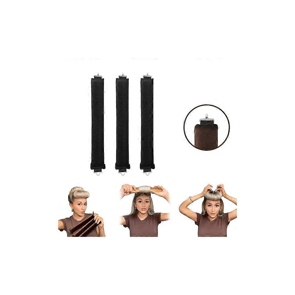 (Black) Heatless Hair Curler No Heat Hair Curlers