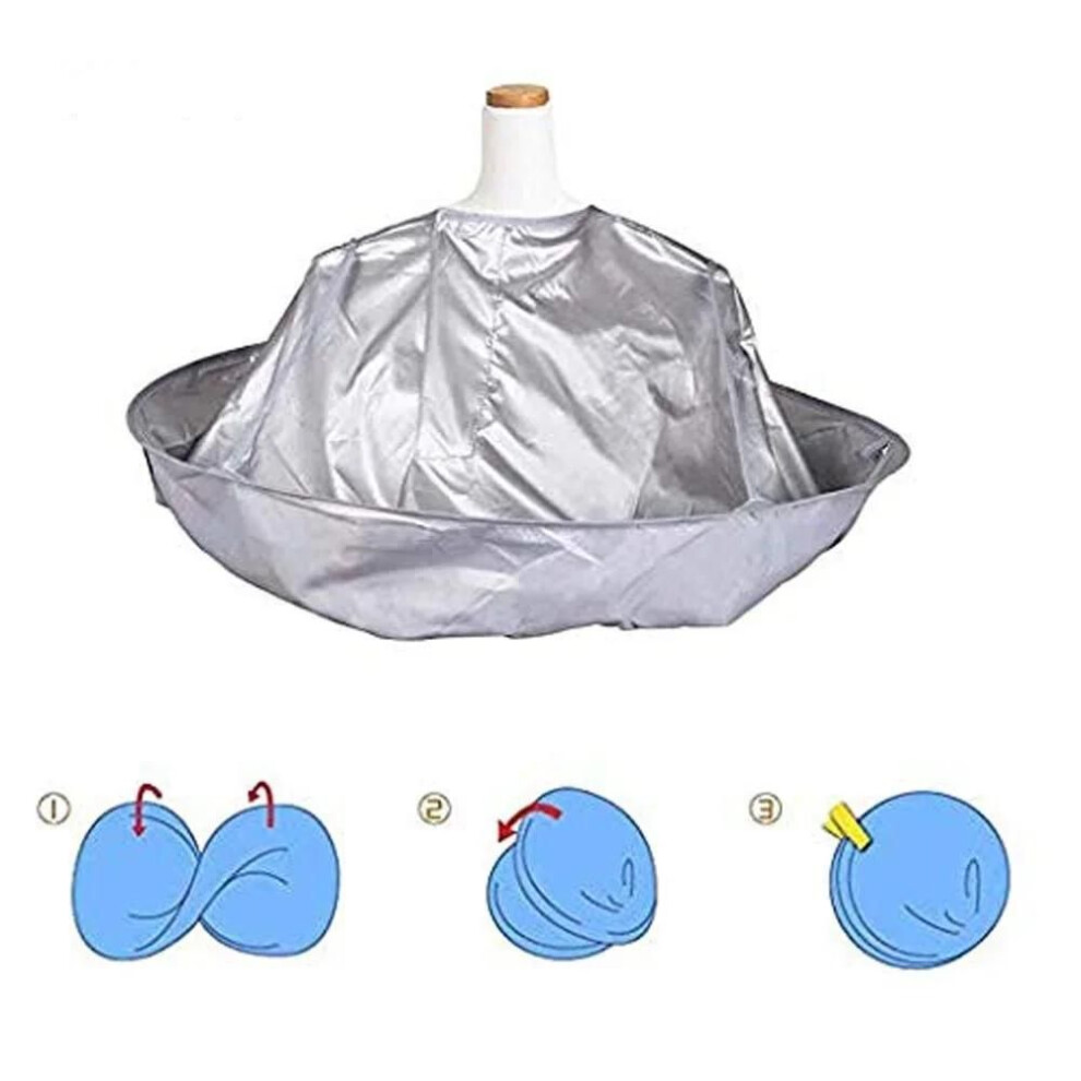 (light grey) Foldable Salon Barber Cape – Multi-functional Hairdressing Cutting Cloak, Diy Haircut Cover, And Shaver Cleaning Apron, Portable Design