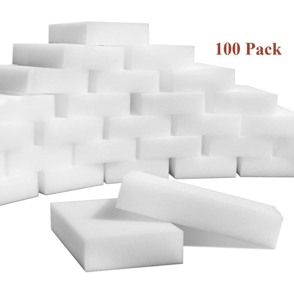 (white, 100pcs) 100 Pcs Magic Cleaning Sponges Eraser Multi-functional Premium Sponge Foam Cleaning Pads Household Cleaning Sponge For Kitchen