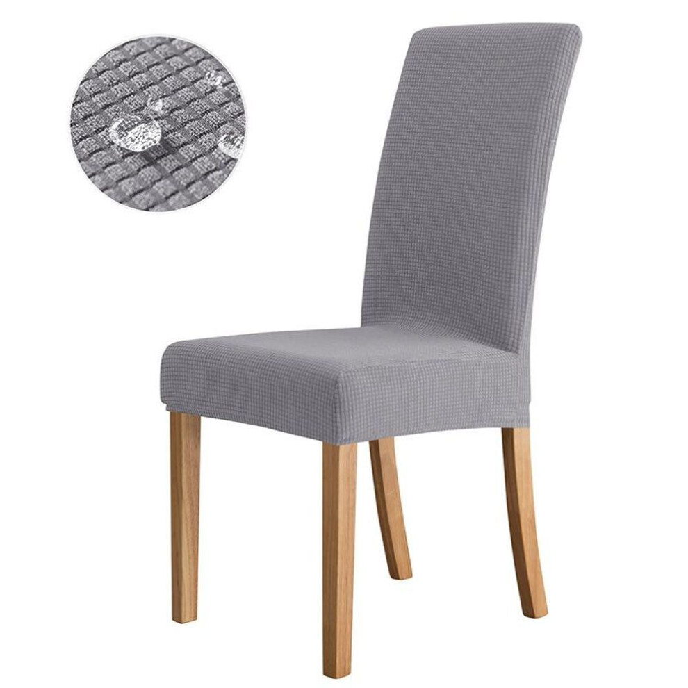 (light grey, 1pc) Waterproof Elastic Jacquard Chair Cover For Dining Room Chair Covers For Chairs Kitchen Wedding Hotel Banquet Protector Seat