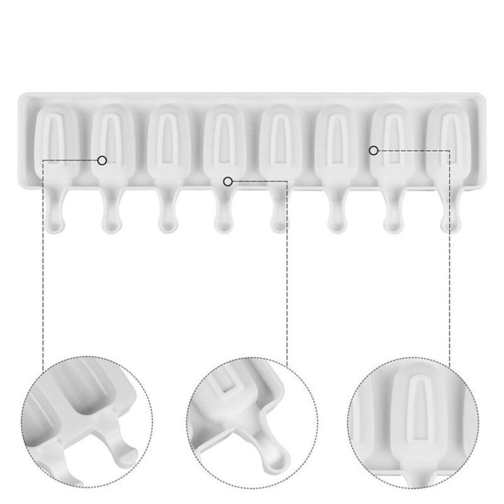 (random) 8 Cavity Ice Cream Mold Makers Silicone Thick Material Diy Molds Dessert Molds Tray With Popsicle