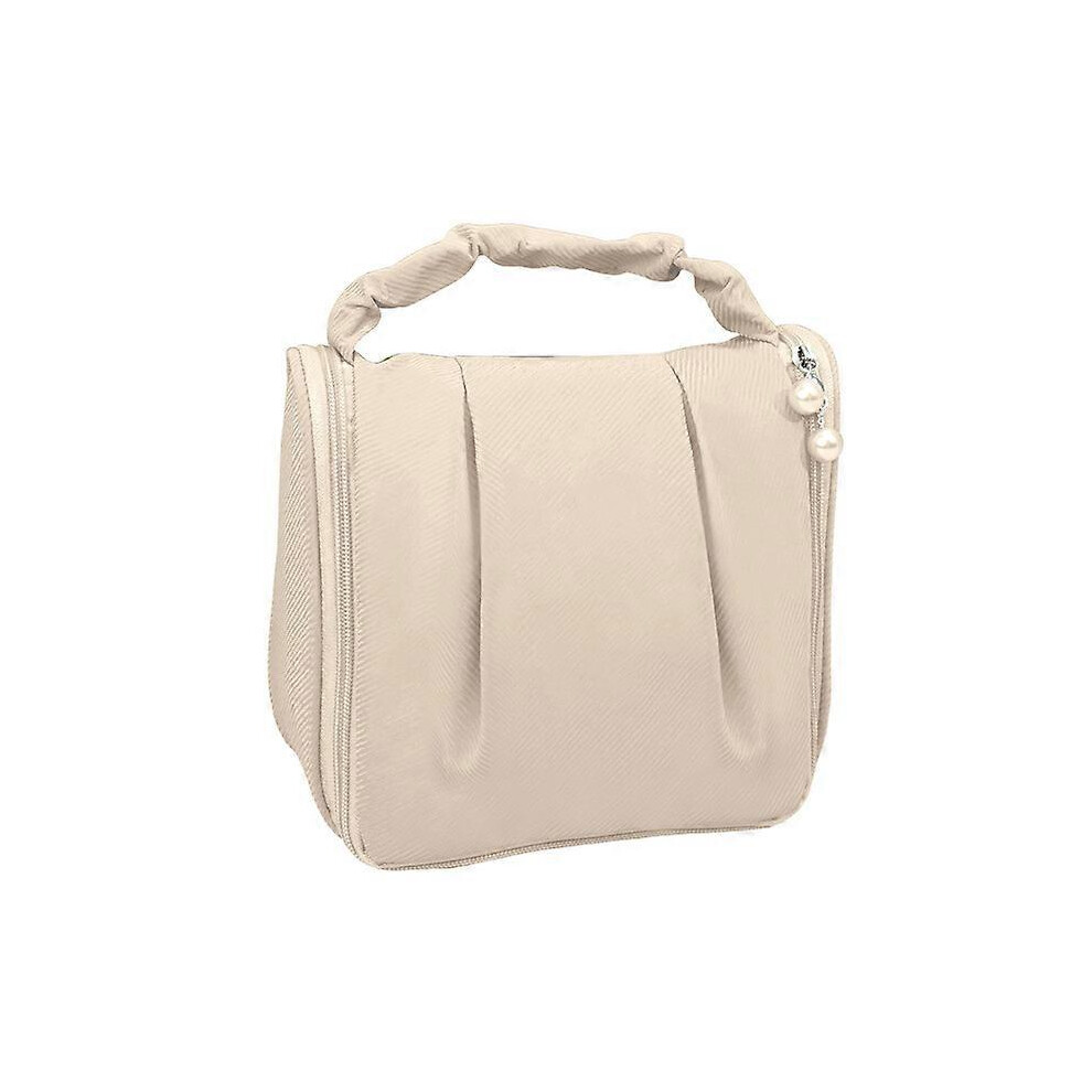 Hanging toiletry bag for women, large capacity portable makeup bag, beige (1 piece)