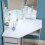 Corner Dressing Table 3 Modes Mirror Stool 5 Drawers 6