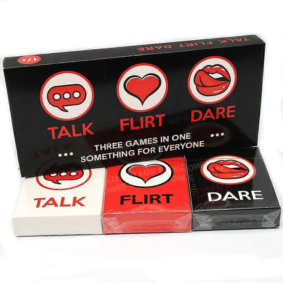 3-in-1 Talk Flirt Dare card game to spice up your relationship, romantic date ideas, gifts for couples