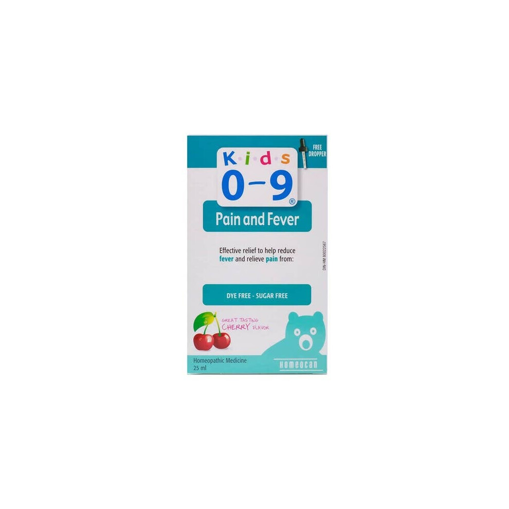 Homeocan Kids 0-9 Pain & Fever Oral Solution Natural Relief for Children's Pain & Fever, Safe & Effective - 25ml