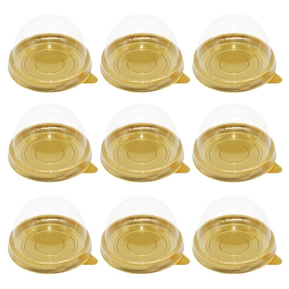 (gold) Favor Muffins Dome Boxes Mooncake Container Baking Packing Box Party Supplies Moon Cake Box
