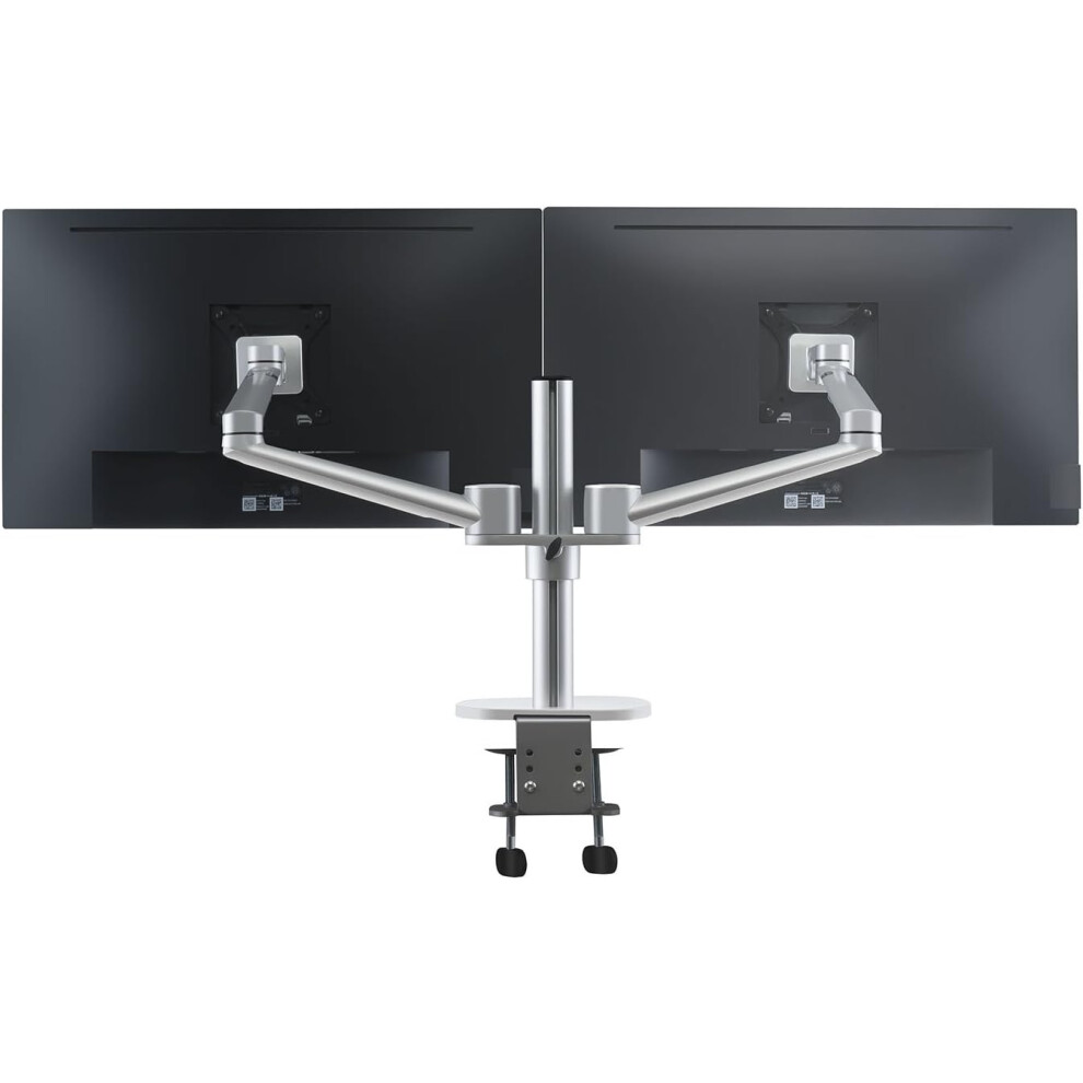 (Dual Monitors, Dual Monitors - Silver) Adjustable Aluminum Universal Full Motion Desk Mount Stand Stand Bracket (Dual Monitor - Silver)