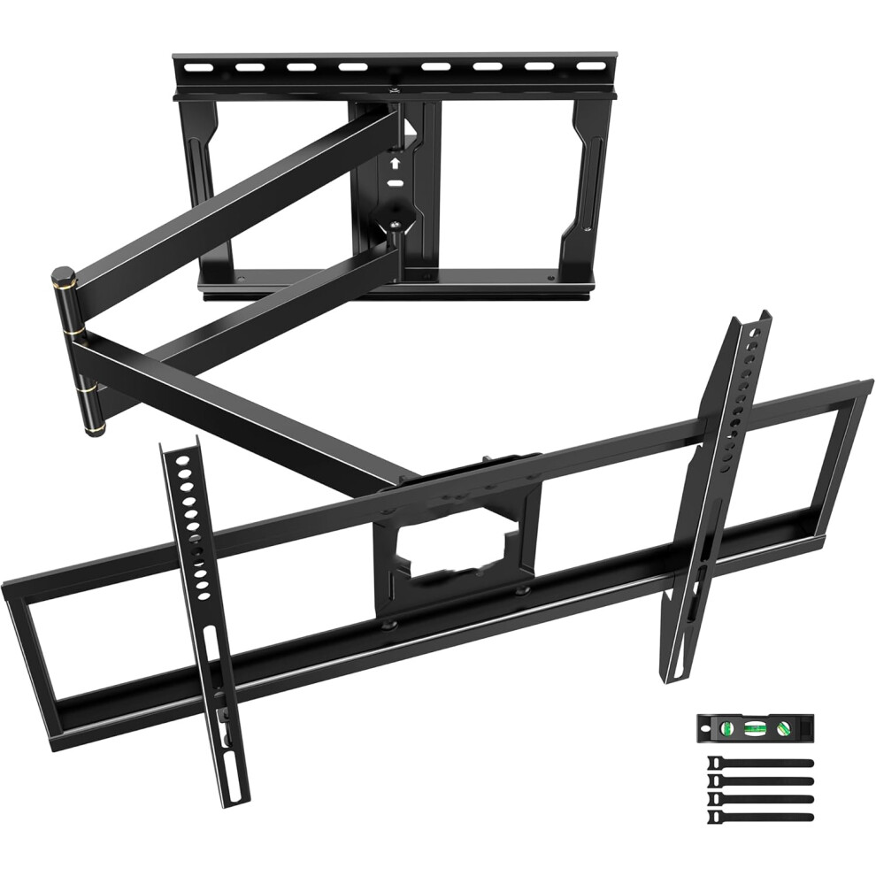 (Black) TV Wall Mount Swivel Bracket with 838mm Arm, Tilt Extension Full Motion TV Wall Mount Bracket