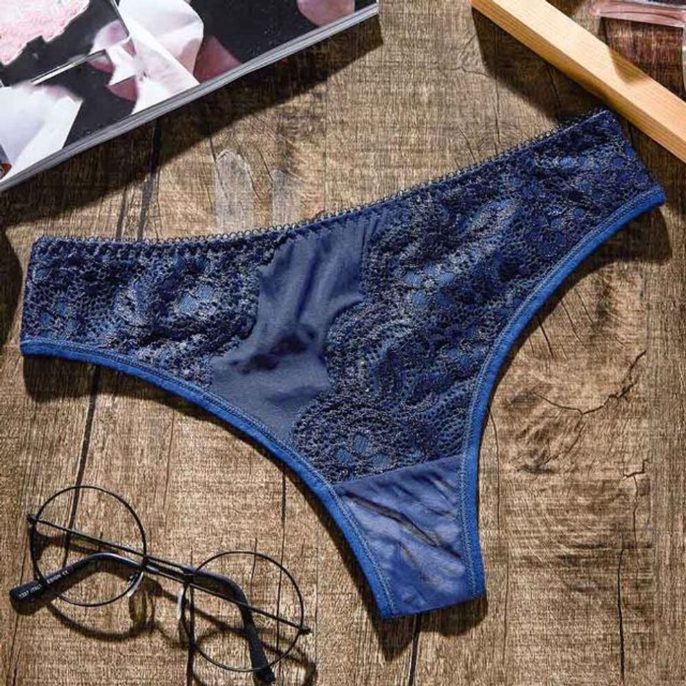 (blue, XL) Women&apos;s Sexy Panties Thong G-string Low-rise Underwear  For  Ladies Bikini Cotton Crotch Lingerie