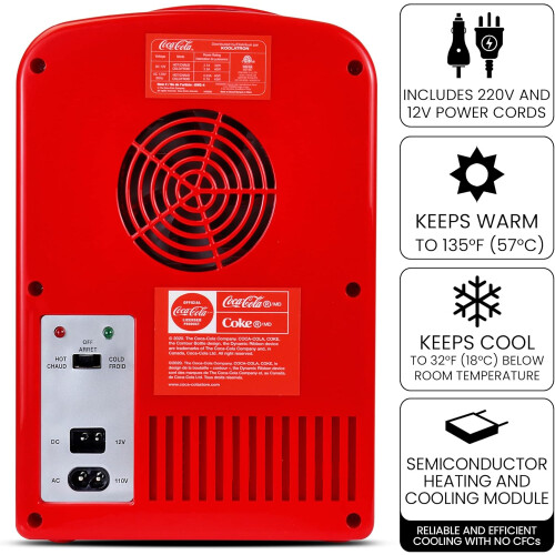 (Red) Coca Cola Mini Fridge Bedroom, Desktop Refrigerator Beverage Mini Fridge 2