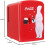 (Red) Coca Cola Mini Fridge Bedroom, Desktop Refrigerator Beverage Mini Fridge 9