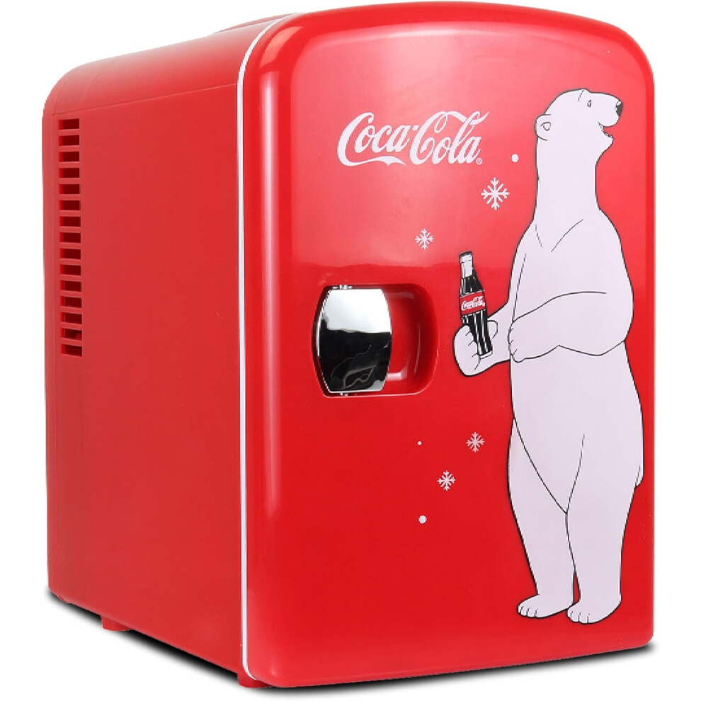 (Red) Coca Cola Mini Fridge Bedroom, Desktop Refrigerator Beverage Mini Fridge