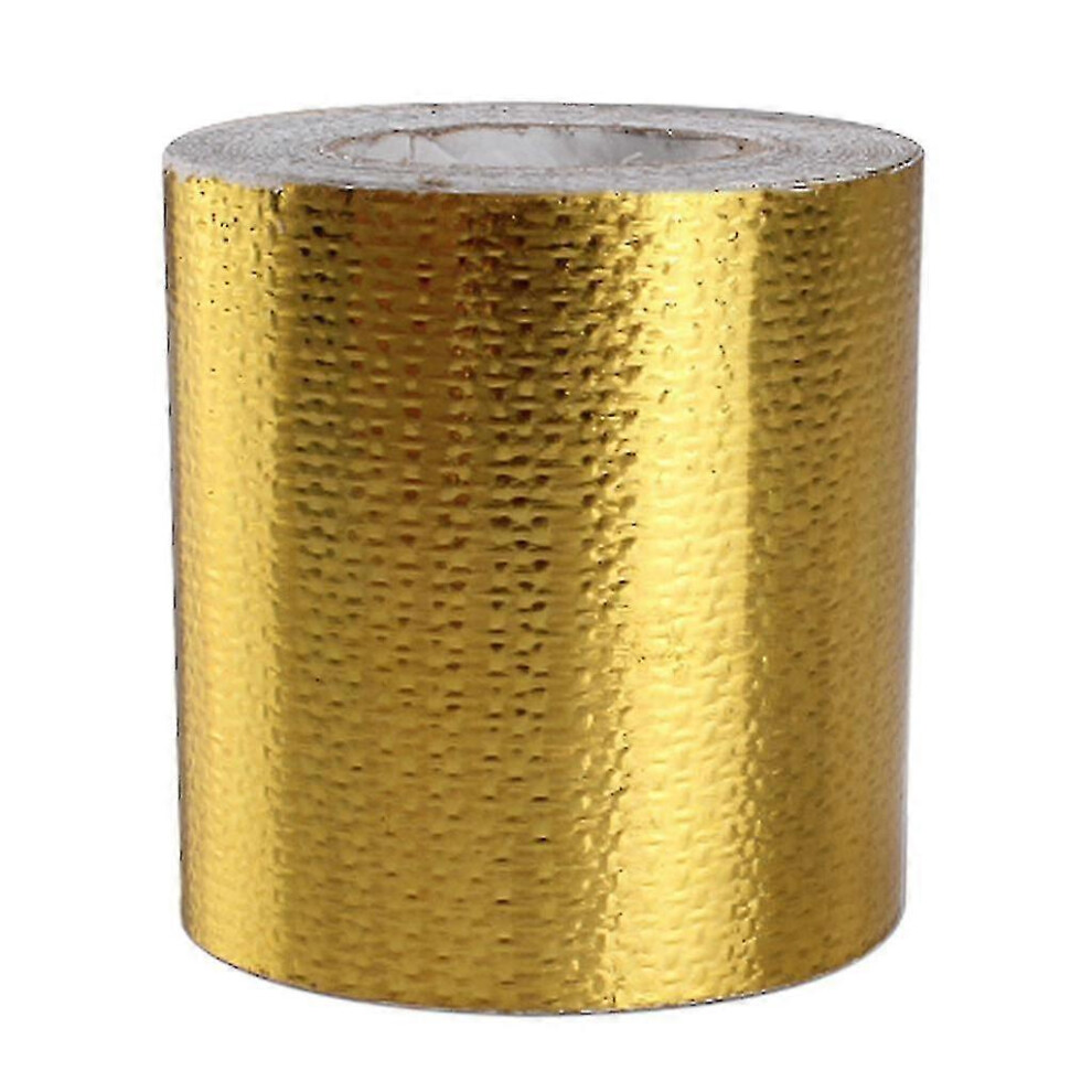 (5M*5Cm, ) Glass Fiber Heat Shield Tape Thermal Barrier Tape Heat Reflective Adhesive Gold 5778930658756