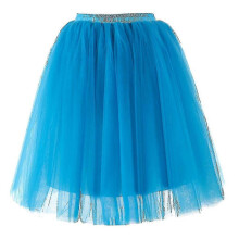 (Sky Blue) Skirt Womens Pleated Gauze Knee Length Adult Tutu Dancing H Zekai
