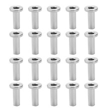 20 Pcs T316 Stainless Steel Protector Sleeves for 1/8inch 5/32inch 3/16inch Cable Railing Kit,wood Zekai