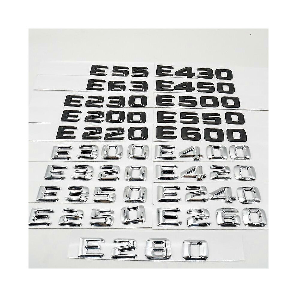 (E500, ) Trunk Emblem Badge Logo For E-Class W210 W211 E43 E53 E63 E55 E200 E220 E250 E280 E320 E350 E420 E550 E500 E430 Silver 5778930659722