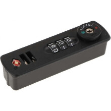 1 x TSA007 Combination Padlock for Luggage and Suitcases 3 Digits (Many Different Combinations) - Black Zekai