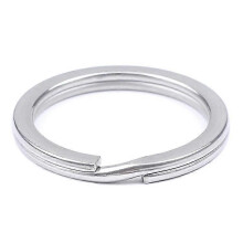 Pack of 100 stainless steel key rings, 25 mm key rings, flat key rings, suitable for all types of ke