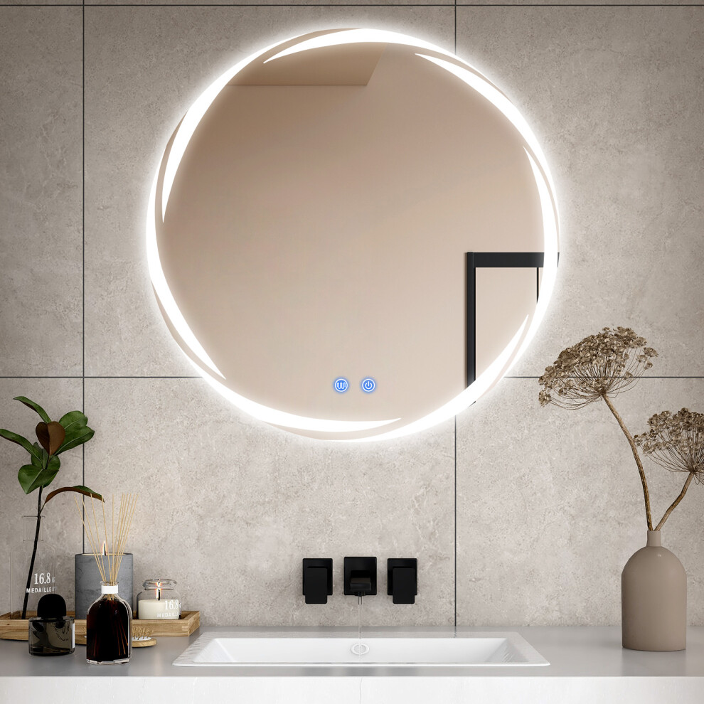 (70*70cm) LED Bathroom Mirror with 3 Mode Lights Demister-image-OPC-PG226QJ-NEW