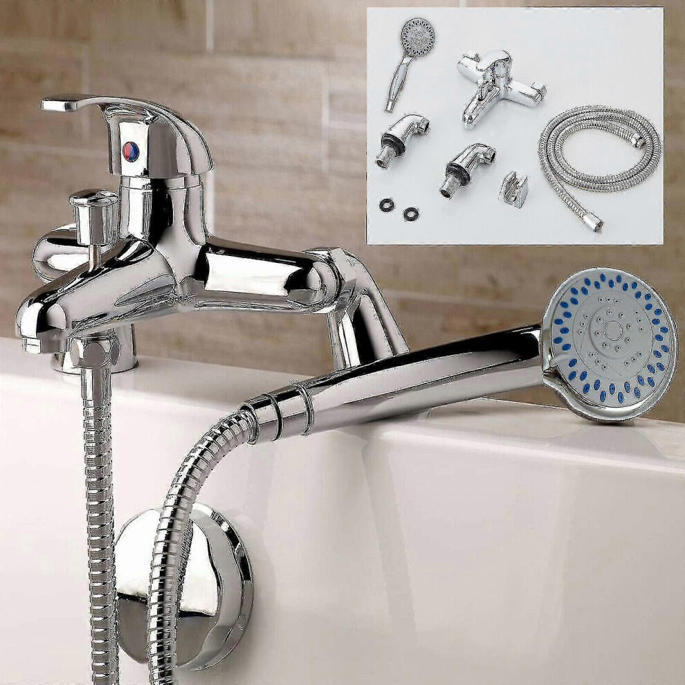 Modern Monobloc Bath Shower Mixer Tap Bathroom Tub Filler Brass Faucet Handset Zekai 5778930665099