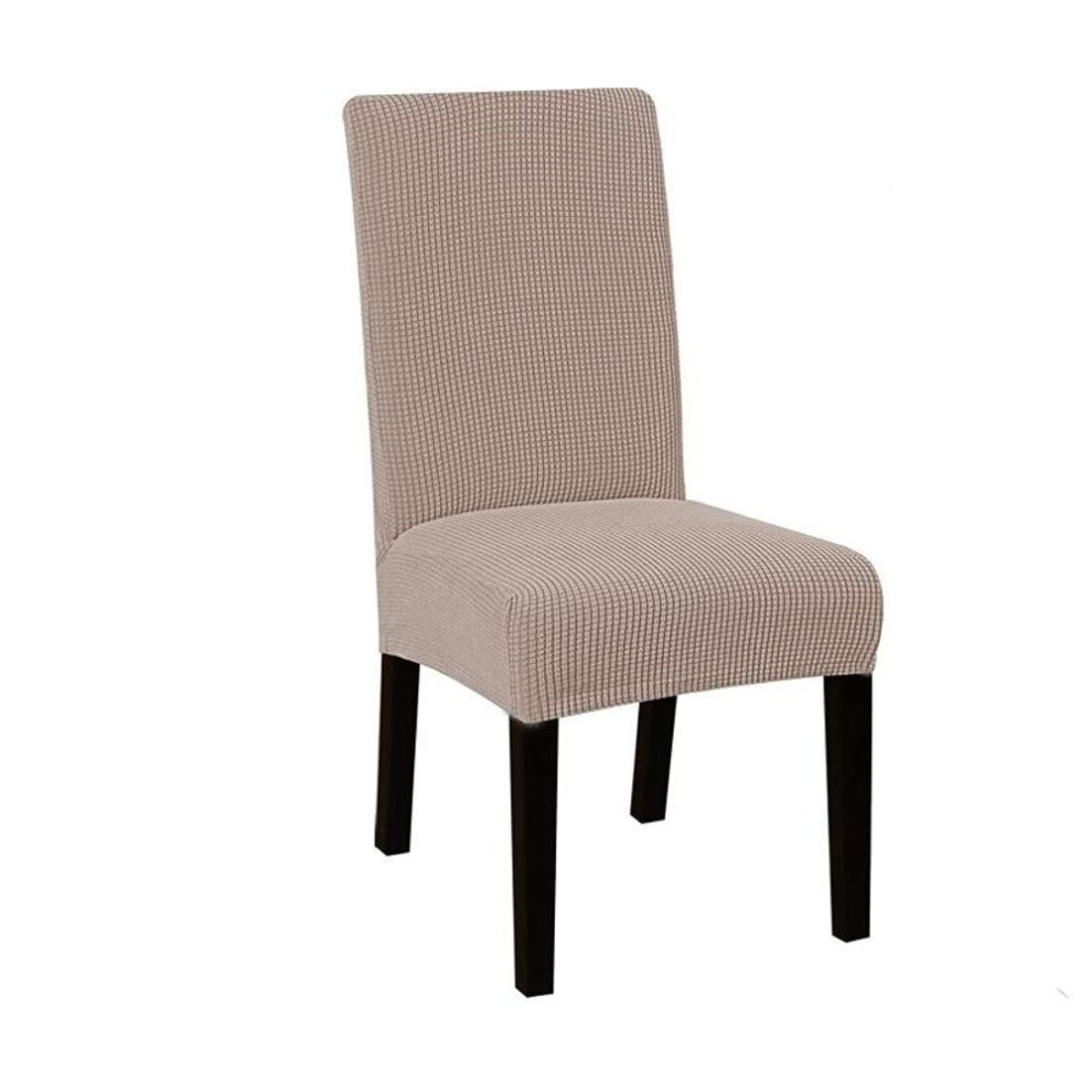 (khaki) Jacquard Waterproof Chair Cover Spandex Stretch Slipcovers Chair Chair Covers For Kitchen Dining Room Kitchen Wedding Banquet