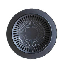 Round Iron Korean BBQ Grill Plate Barbecue Set Non-stick Pan Set with Holder Zekai