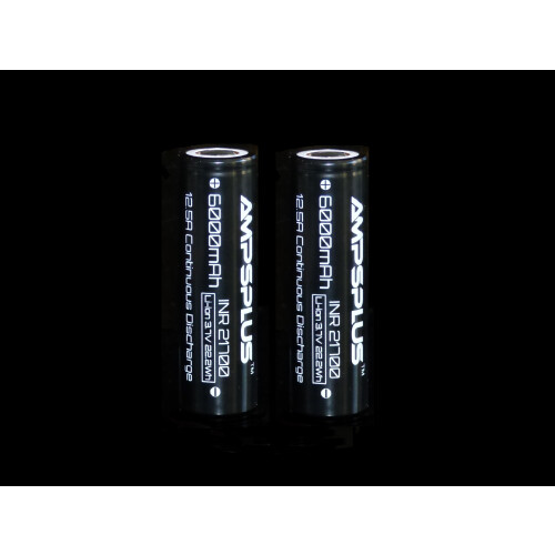 2x Ampsplus 21700 6000mAh 12.5A 3.7V Battery Flat 2
